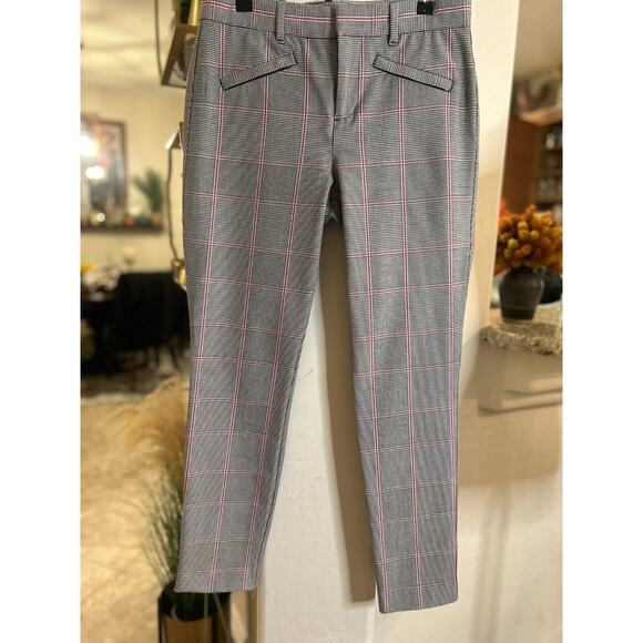 GAP Signature Skinny Ankle Pant  Size 4 Black Pink Plaid - Picture 4 of 4